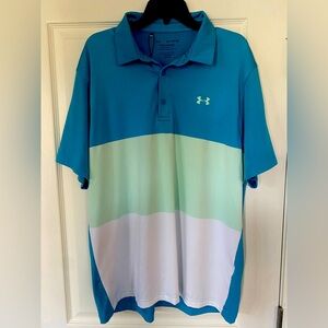 Under Armour Men's Teal and White Playoff Polo NWOT